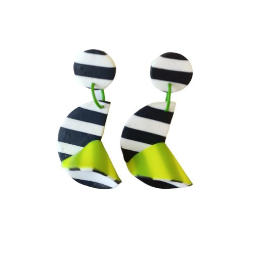 Zebra abstract earring- AIE00010