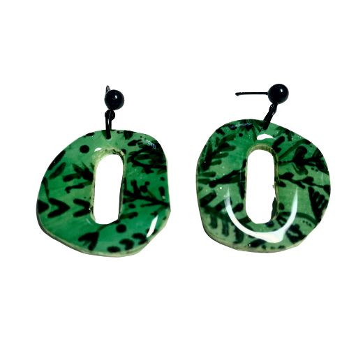 Bottle green earrings AIE00130