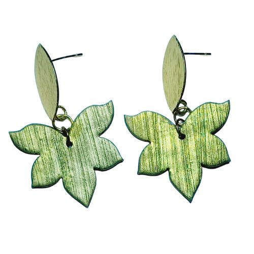 Dull gold lotus earring -AIE00036