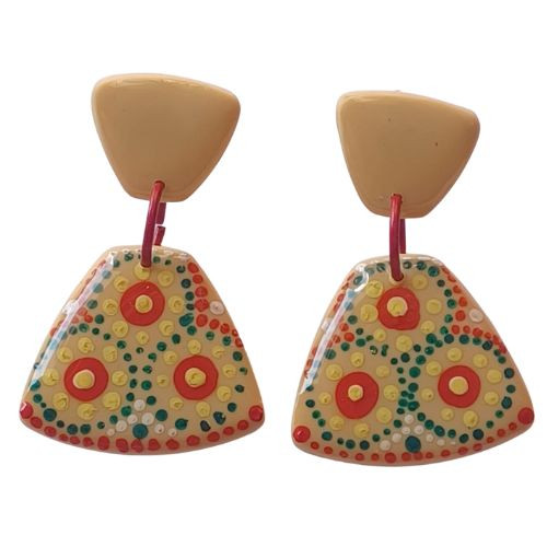 Mandala dot painted earring AIE00057