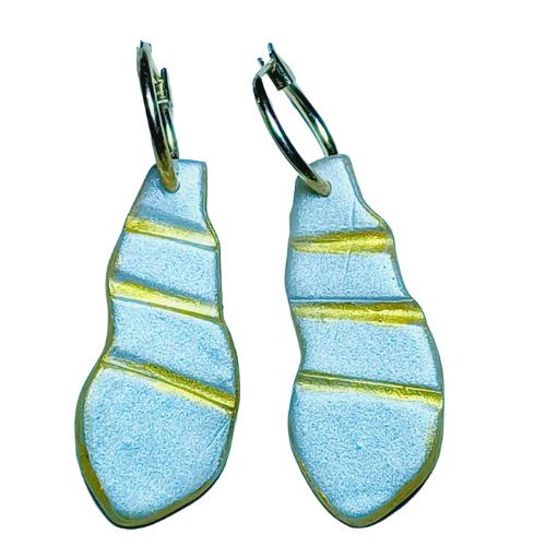 White and gold earring-AIE00032