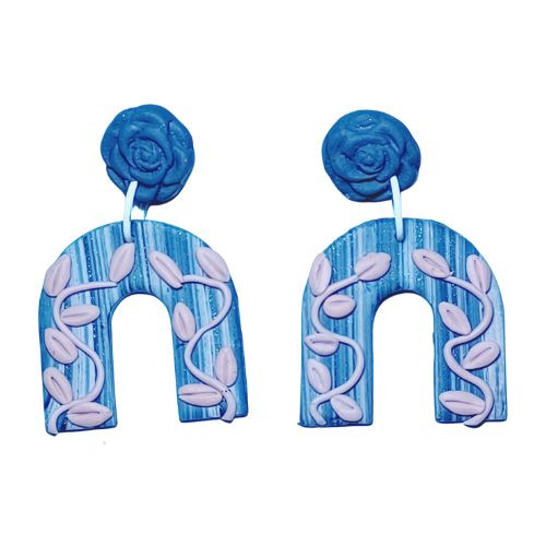 rose and leaf earring-AIE00033